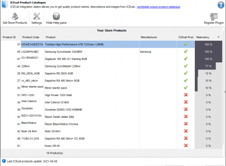 WooCommerce Store Products in ICEcat Addon
