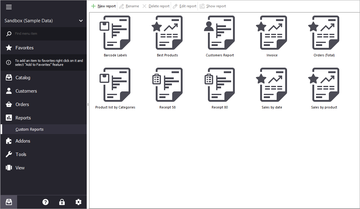 Create order reports
