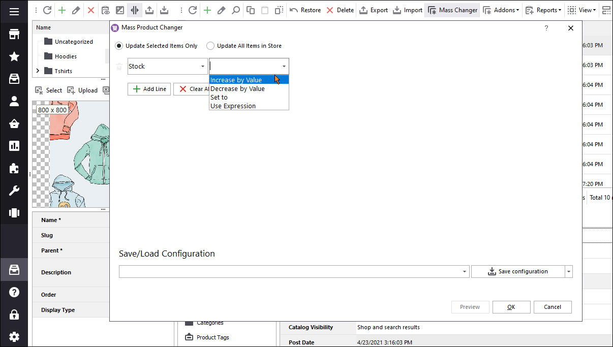 WooCommerce Stock Increase by Value in Store Manager