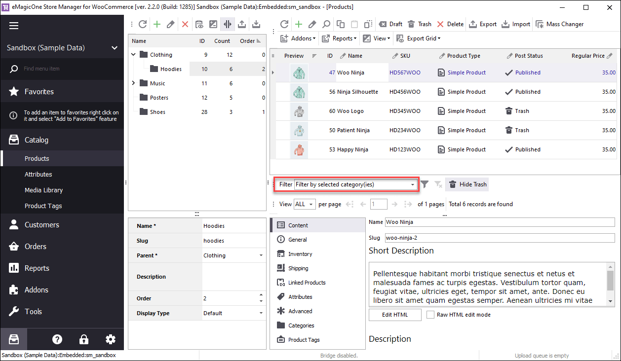 WooComnmerce Product Filter by Selected Categories