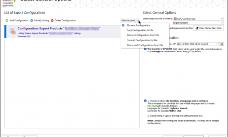 WooCommerce eBay Configuration Actions