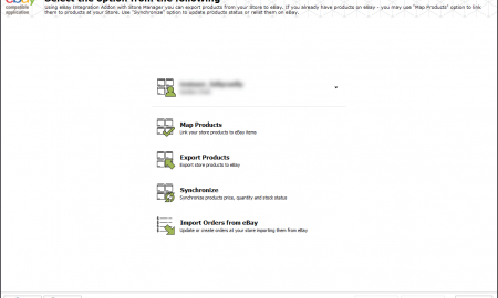 eBay Integration Start Page